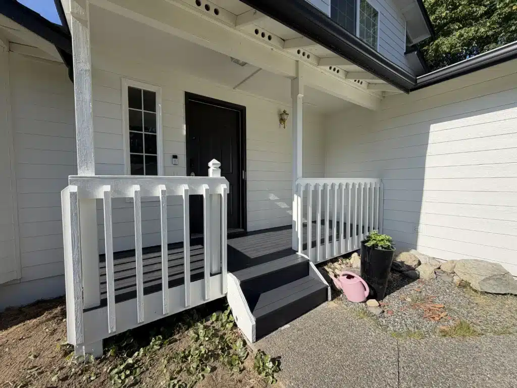 Freshly painted white home exterior in the Edmonds area
